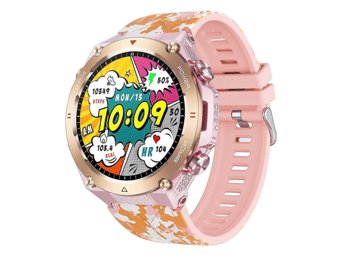 Reloj inteligente KC82 para exteriores con GPS, Bluetooth, llamadas, brújula, barómetro de altitud, monitor de ritmo cardíaco, reloj inteligente de fitness Ly Ebike