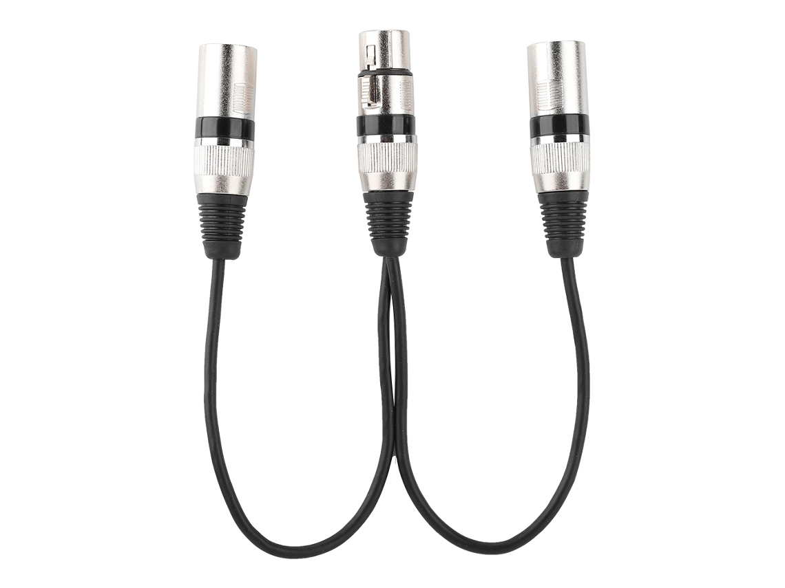 Adaptador Divisor De Cable Xlr Hembra De 30 Cm A Dos Machos Para Micrófonos Y Equipos Canon.