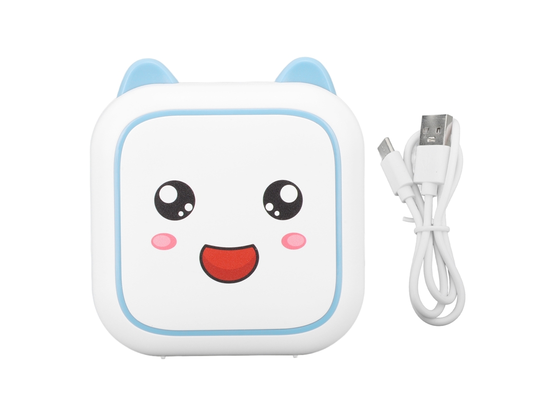 Impresora Térmica Portátil Sin Tinta Con Bluetooth, Batería De 800 Mah, Recargable, Mini, Azul.