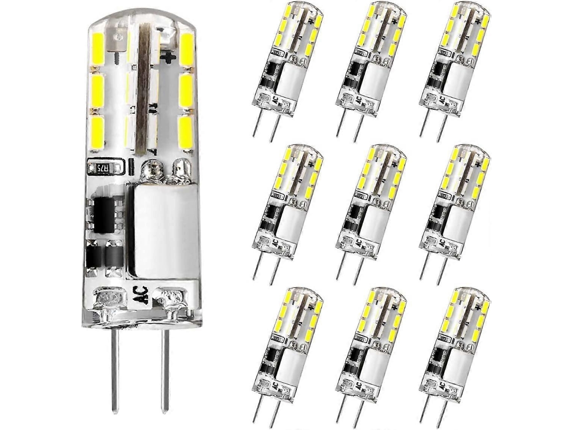 Rebe-bombilla Led G4, 12v 2w Equivalente A 20w Halógeno, Blanco Frío 6000k, 180lm, Sin Parpadeo, No Regulable, Paquete De 10