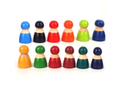 Yncm-12pcs Juguetes De Madera Para Niños Muñecos De Rol Juego Educativo Aprendizaje Figuras Infantiles