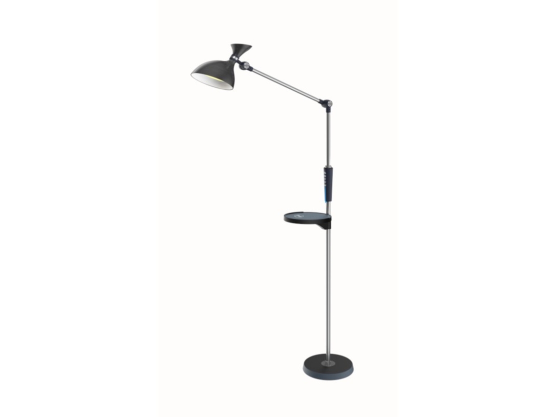 Lámpara De Pie LED 15W CCT 950 Lm Regulable Doble Cara Con Carga Inalámbrica Color Negro JANDEI