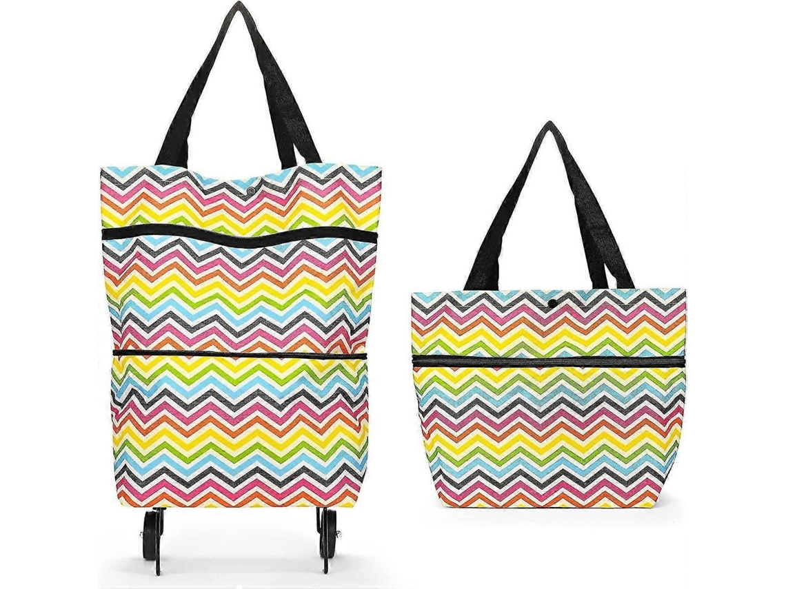 Bolsa de compras 2 en 1 para el hogar, impermeable, plegable, capacidad de 15 kg, GOKOCO (colorida)