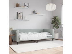 Sofá Cama Sin Colchón Terciopelo Gris Claro 90x200 Cm