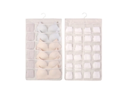 Organizador De Sujetadores Colgante, Tela Oxford, Transpirable, Doble Cara, Gran Capacidad, Beige.