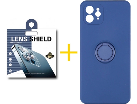 Carcasa + 1 Protector de Cámara para iPhone 12 Pro SKYHE Azul Oscuro