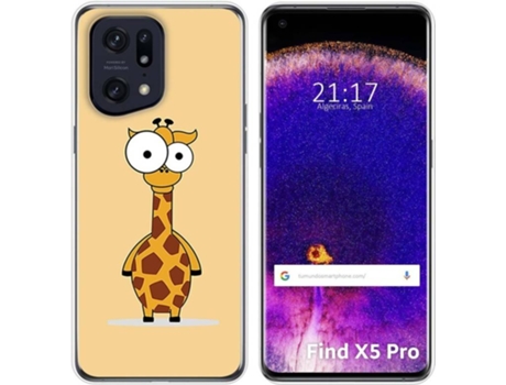 Carcasa para Oppo Find X5 Pro 5G TUMUNDOSMARTPHONE Dibujos Jirafa Multicolor