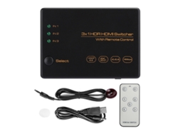 Conmutador Hdmi De 3 Puertos, Hdr 3 En 1 4k 60hz, Control Remoto, 3 Entradas, 1 Salida, Aluminio.