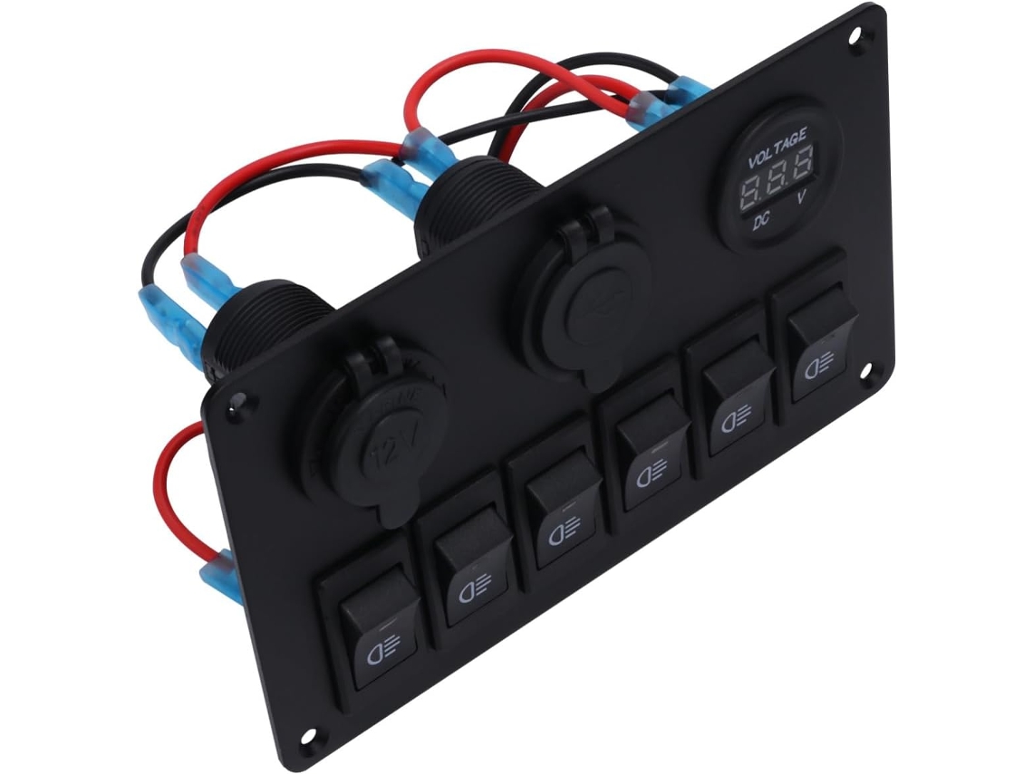 Panel De Control Con Interruptores Led Y Cargador Usb