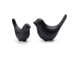 Estatuas de pequeños animales para decoración de sala y oficina (Negro, 2 piezas) KOFIHETY