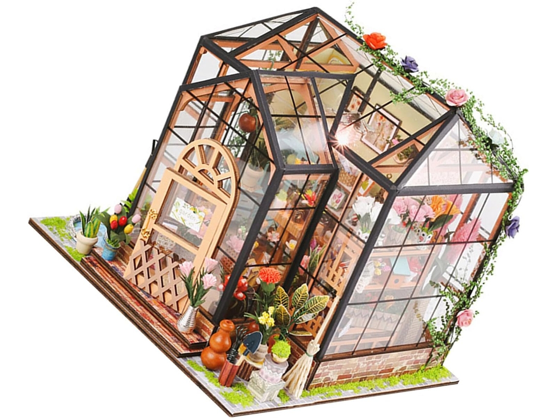 Kit de rompecabezas en miniatura de casa de flores 3D (para armar)