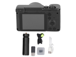 -cámara De Video Digital 4k 96mp 2.4 Pulgadas Dobles Cámaras Reconocimiento Facial Para Estudiantes Niños Negro
