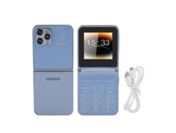 Teléfono Plegable Para Personas Mayores Con Botones Grandes, Pantalla De 2,6 Pulgadas, 4 Tarjetas Sim, 4 Horas De Autonomía En Espera, Linterna Led Azul.