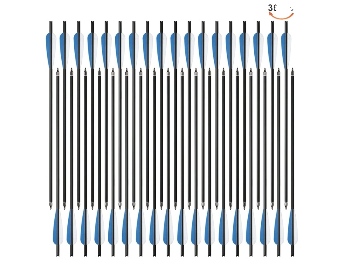 Flechas de carbono, material de carbono mixto, punta de flecha extraíble, 36 piezas, 20 pulgadas, azul OEM