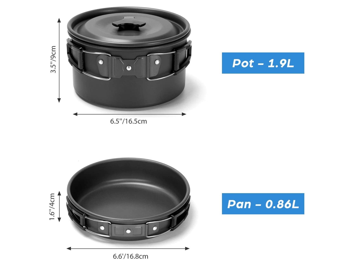 Juego De Utensilios De Cocina Para Acampar Para 2 Personas: Equipo De Cocina Compacto Para Exteriores, Ideal Para Acampar Y Hacer Senderismo.