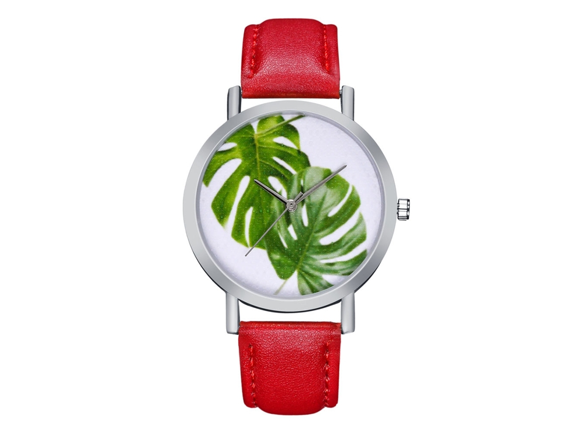 Reloj De Pulsera De Aleación Para Mujer Con Esfera Redonda, Movimiento De Cuarzo Analógico, Color Rojo.