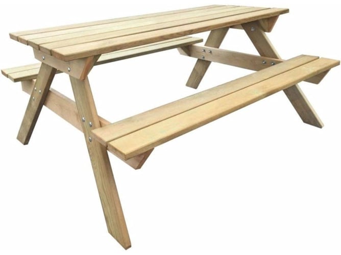 Mesa jardin VIDAXL Verde Madera (150x135x71.5 cm)