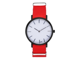 Reloj De Moda Para Hombre Y Mujer, Correa De Nailon, Esfera Redonda, Reloj De Cuarzo Para Parejas (rojo)
