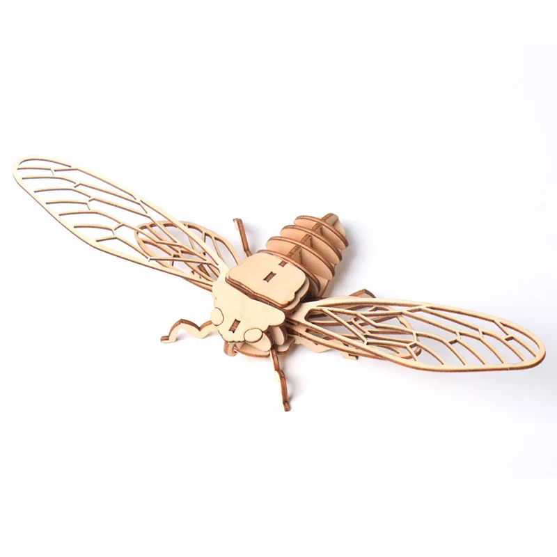 (cigarra) Rompecabezas De Madera 3d Con Forma De Insecto, Kit De Montaje Diy