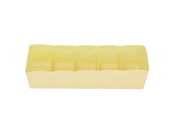 RNEMITERY Organizador de Cajón de Plástico para Sujetadores, Ropa Interior y Calcetines con 5 Compartimentos (Amarillo)