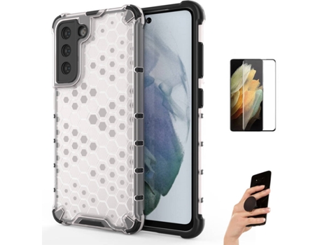 Kit Carcasa Y Protector Samsung S21 Flexguard Rumble Y Popsocket