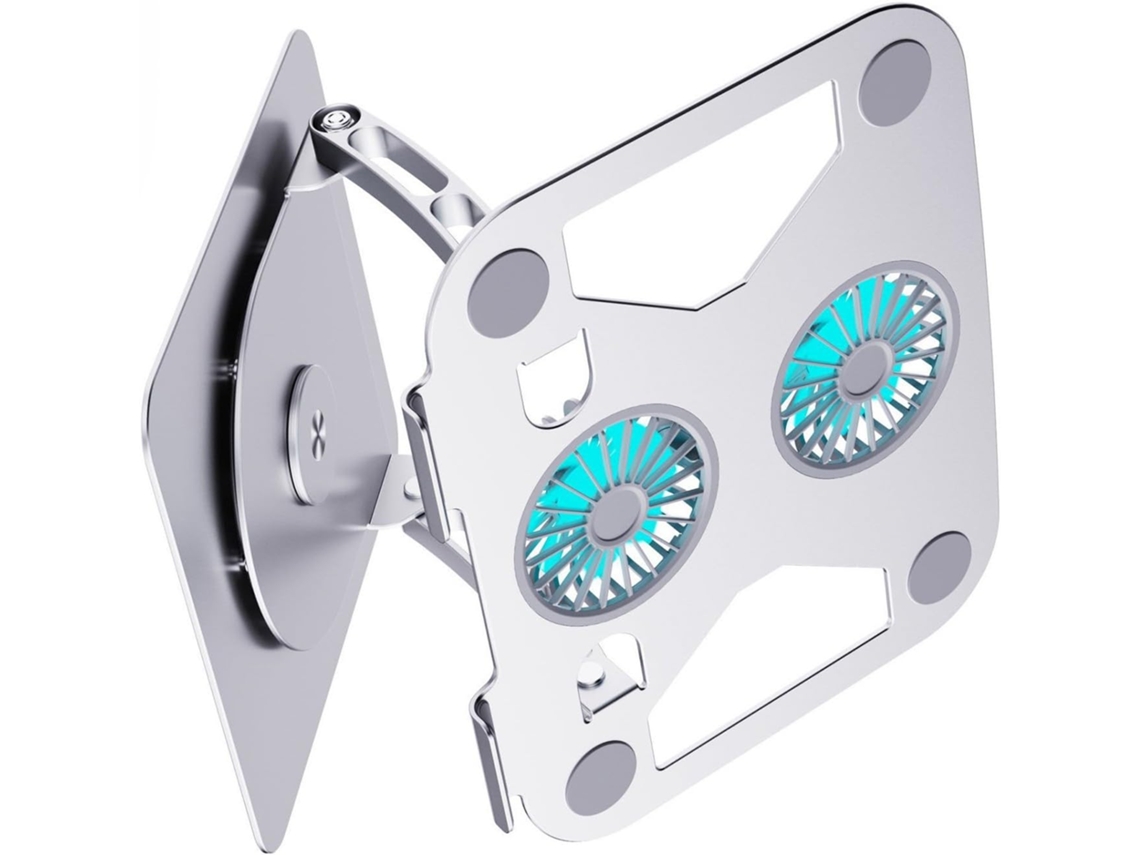 Soporte Para Portátil Con 2 Ventiladores, Giro De 360 Grados, Altura Ajustable En 50 Mm, 290 G, Apto Para Todos Los Usuarios.