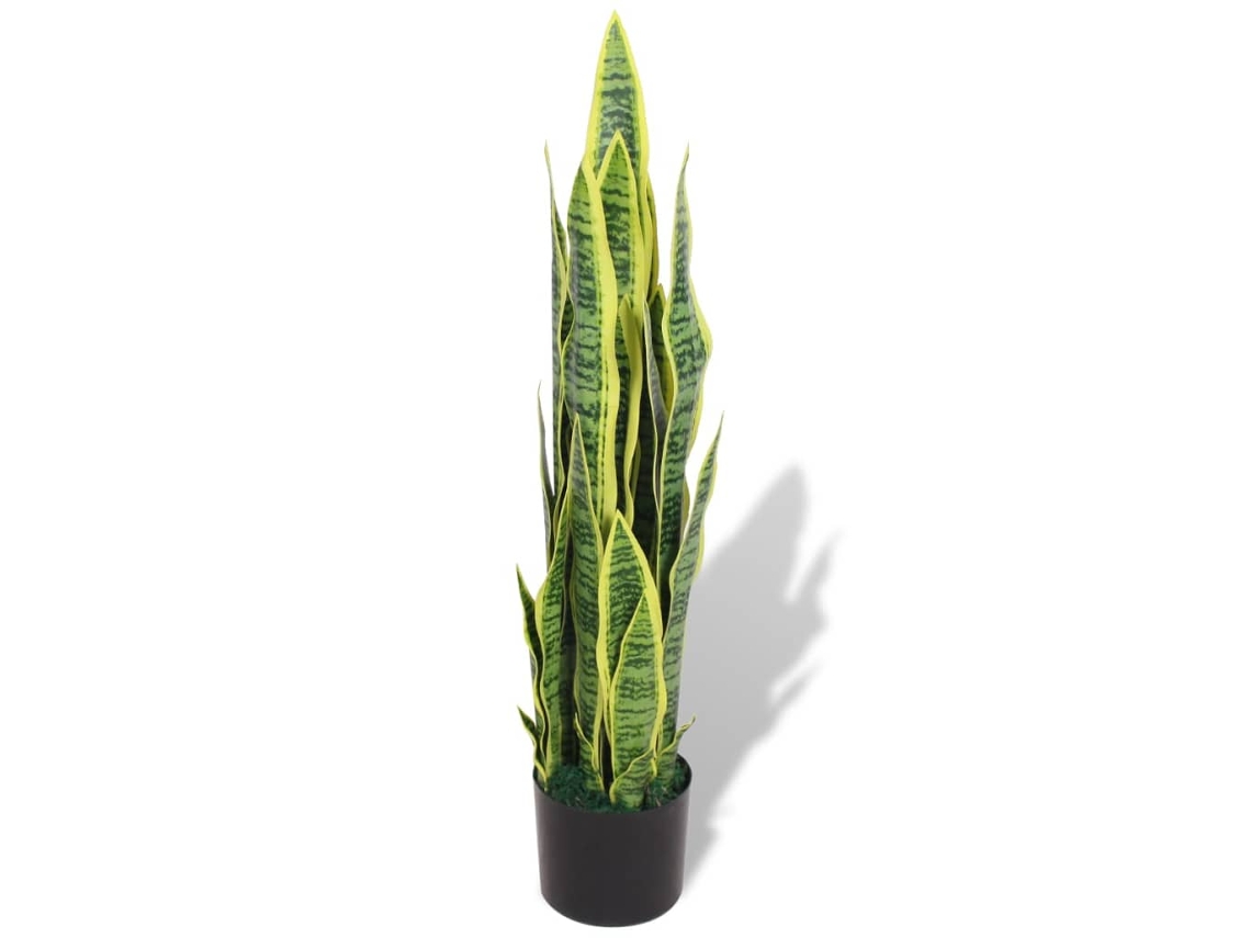 Planta Sansevieria Artificial Con Macetero 90 Cm Verde