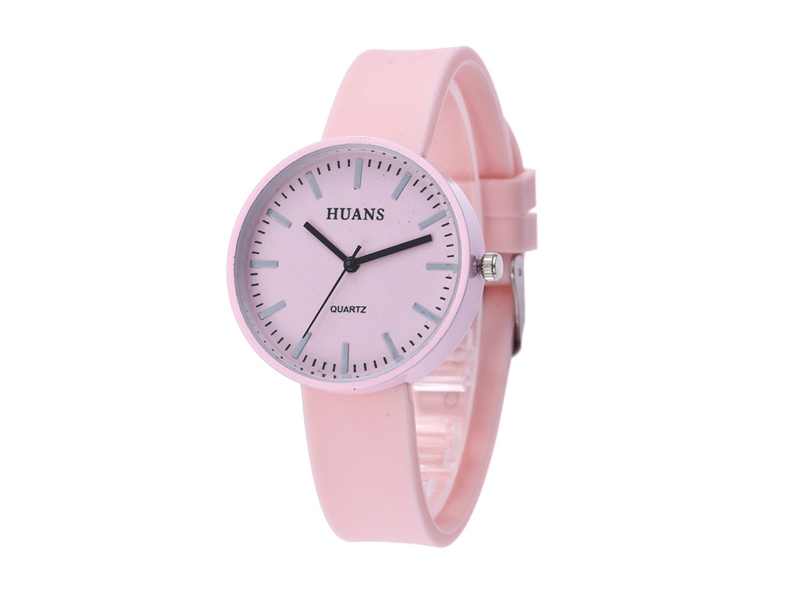 Reloj Niño Niña Analógico Correa De Silicona Movimiento De Cuarzo Rosa