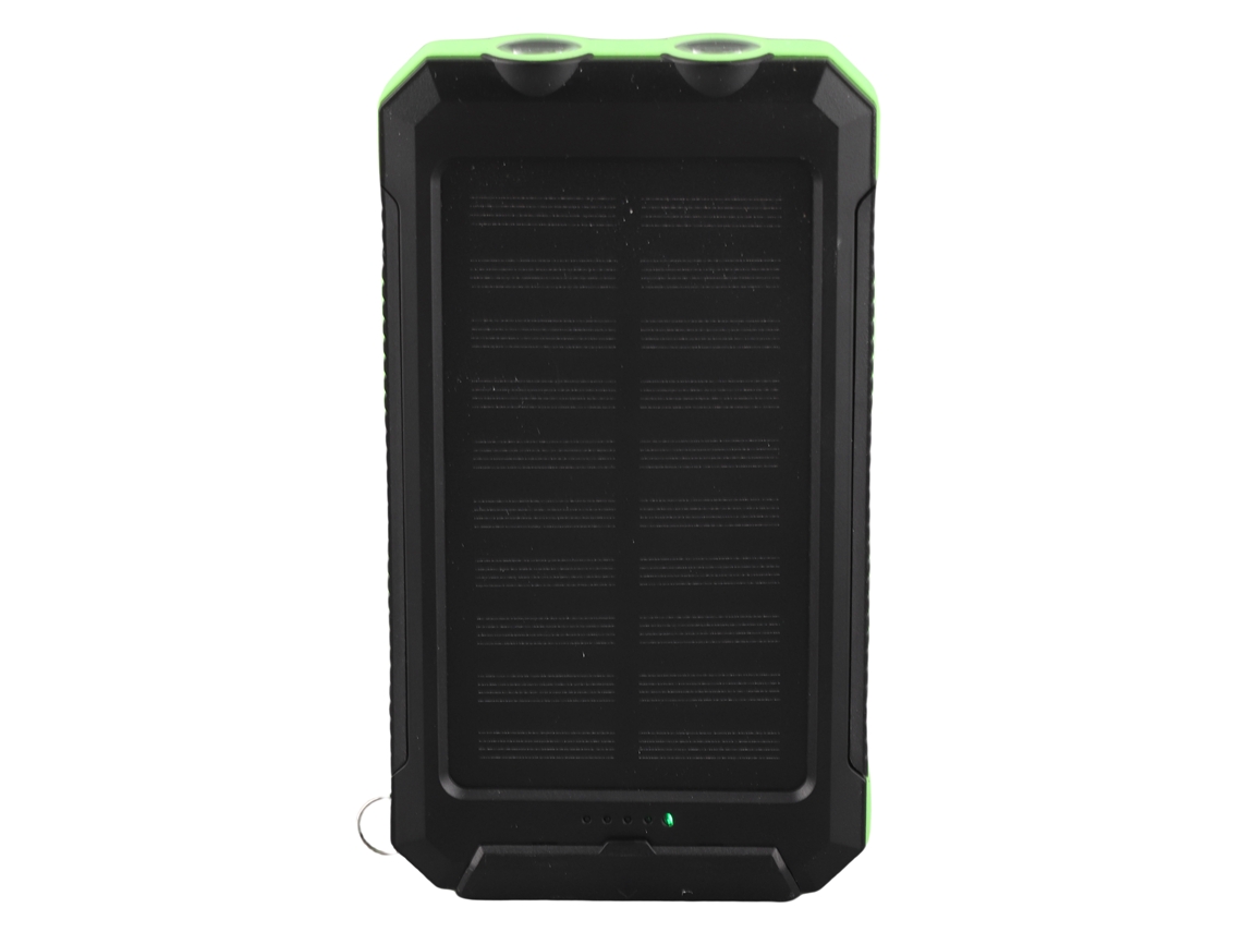 Batería Externa Solar De 20000 Mah Con 2 Puertos Usb, Linterna Led Y Brújula Para Exteriores.