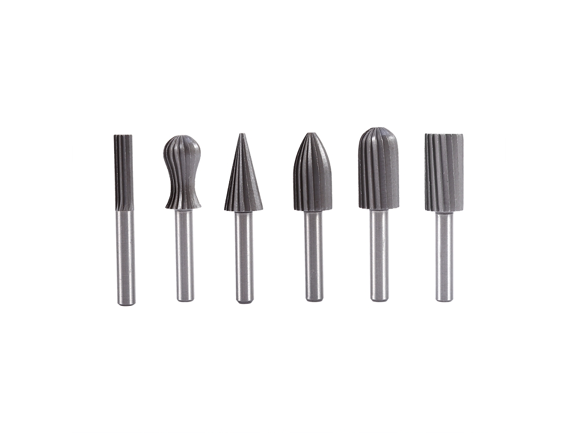 Juego De 6 Brocas Rotativas Hss De 6 Mm (1/4") Para Amoladora Angular Eléctrica, Pulido De Metal Y Madera.