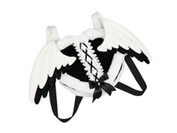 Mochila de peluche con forma de corazón y alas de ángel, estilo años 2000, ideal para animación, juegos de rol y fantasía. Mochila para adolescentes y chicas. Preta Giecy