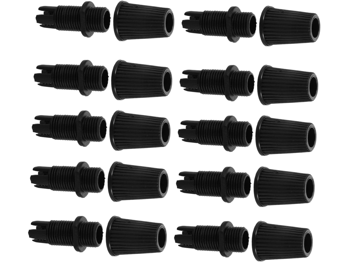 Prensaestopas de plástico negro para cableado, conector de alivio de tensión, abrazaderas roscadas Gokoco