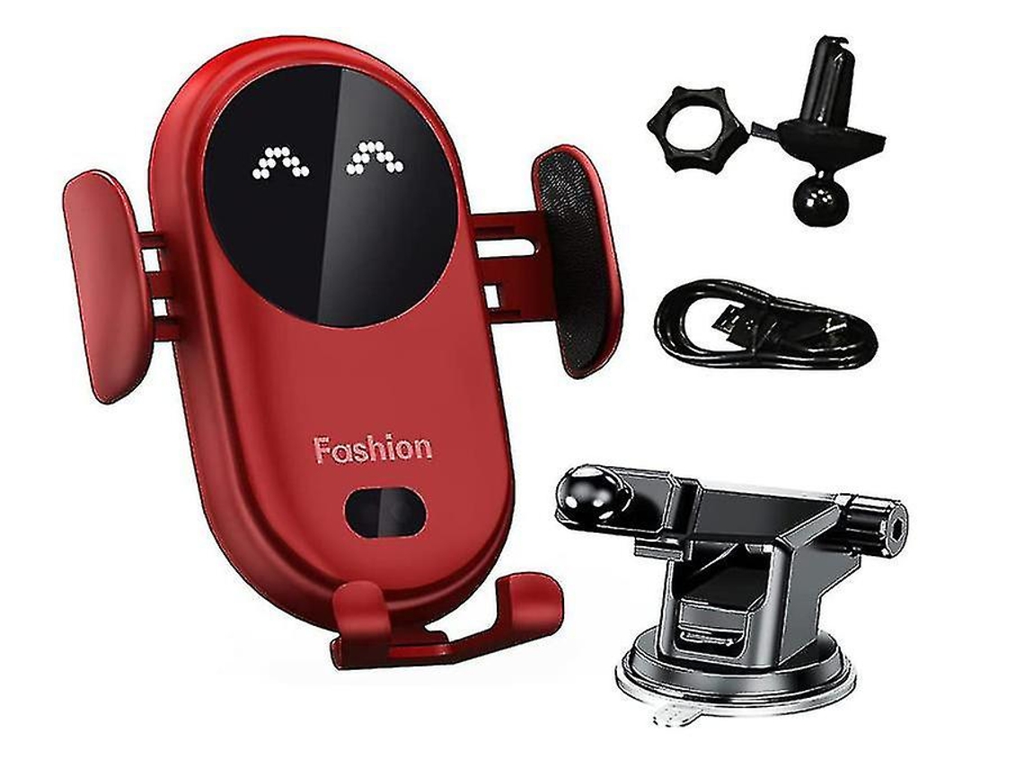 Cargador Carro Qi Auto Fixação Giratório Ios Yizhood Rojo
