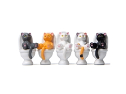 5 estatuas decorativas de gato para inodoro
