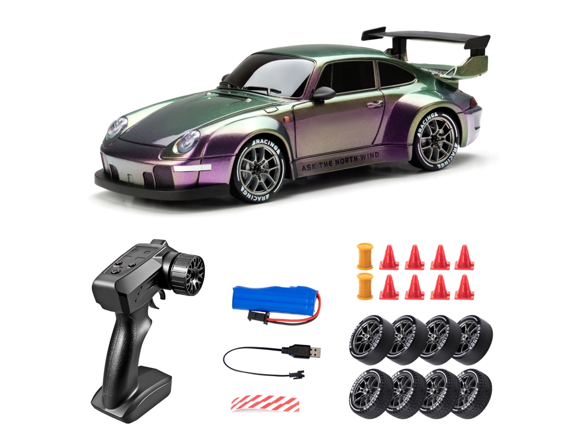 Coche Teledirigido De Alta Velocidad 4x4 A Escala 1/24 Con Luces Led Y Control Remoto De 2.4ghz (colorido) Gertiz