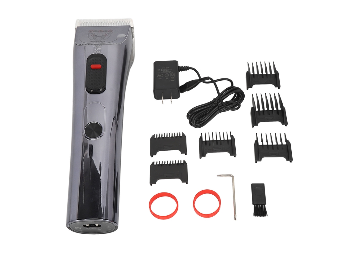 Cortadora De Pelo De Cerámica Con 2000mah, Recortadora Eléctrica Profesional Con 6 Peines Guía, 100‑240v, Negro