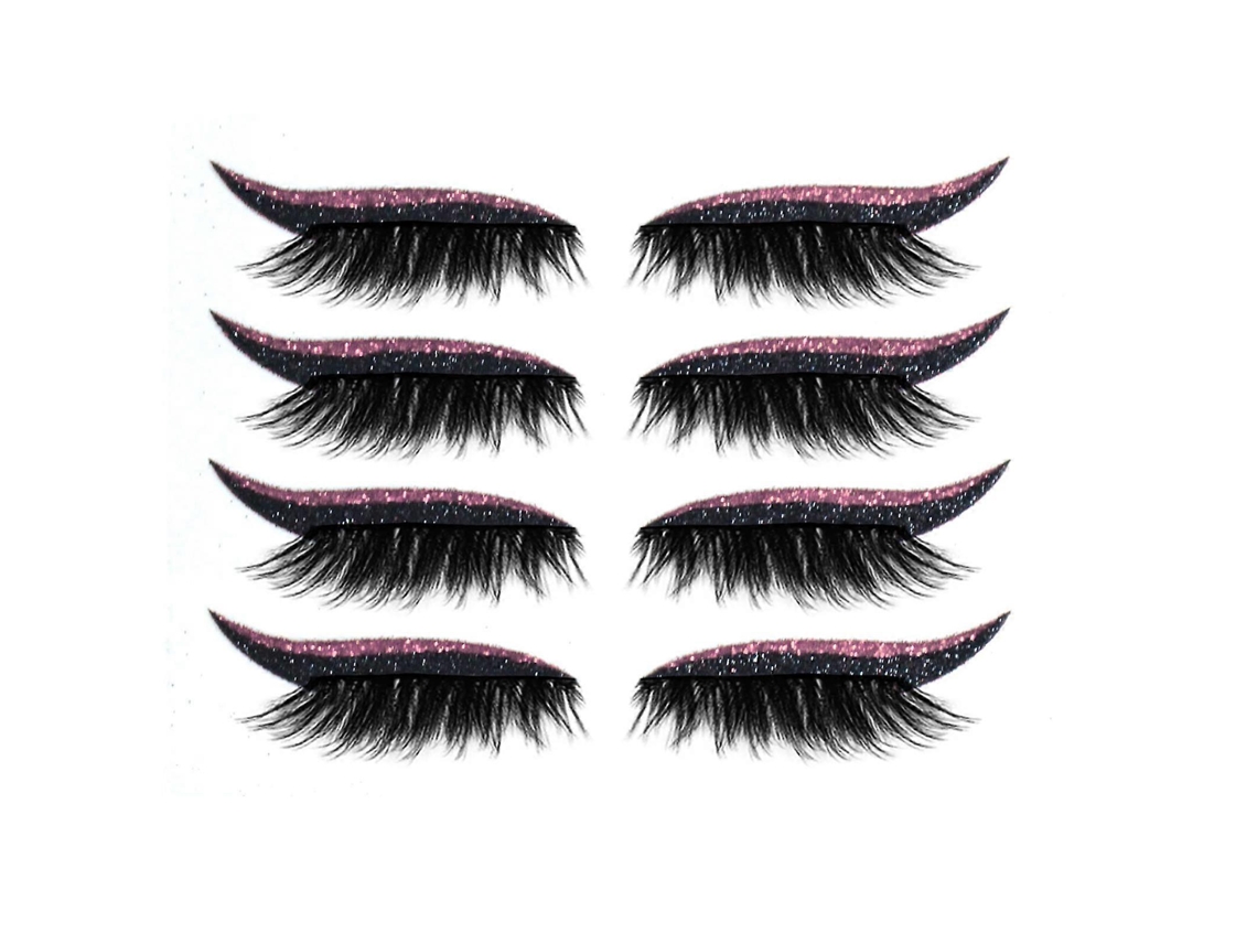 4 pares de adhesivos reutilizables para párpados y pestañas, maquillaje instantáneo y fácil de aplicar. Rosewell