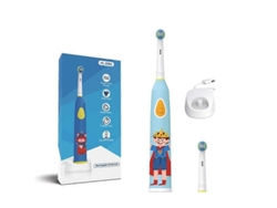 Cepillo de dientes eléctrico recargable para niños con cabezales giratorios y diseño de dibujos animados. Incluye 2 cabezales. Nostalgia88