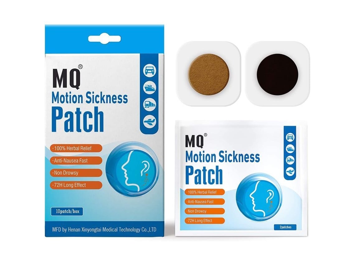 Parches Para El Mareo Por Movimiento, 10 Unidades Por Caja. Tratamiento 100% Natural. Alivio Rápido.