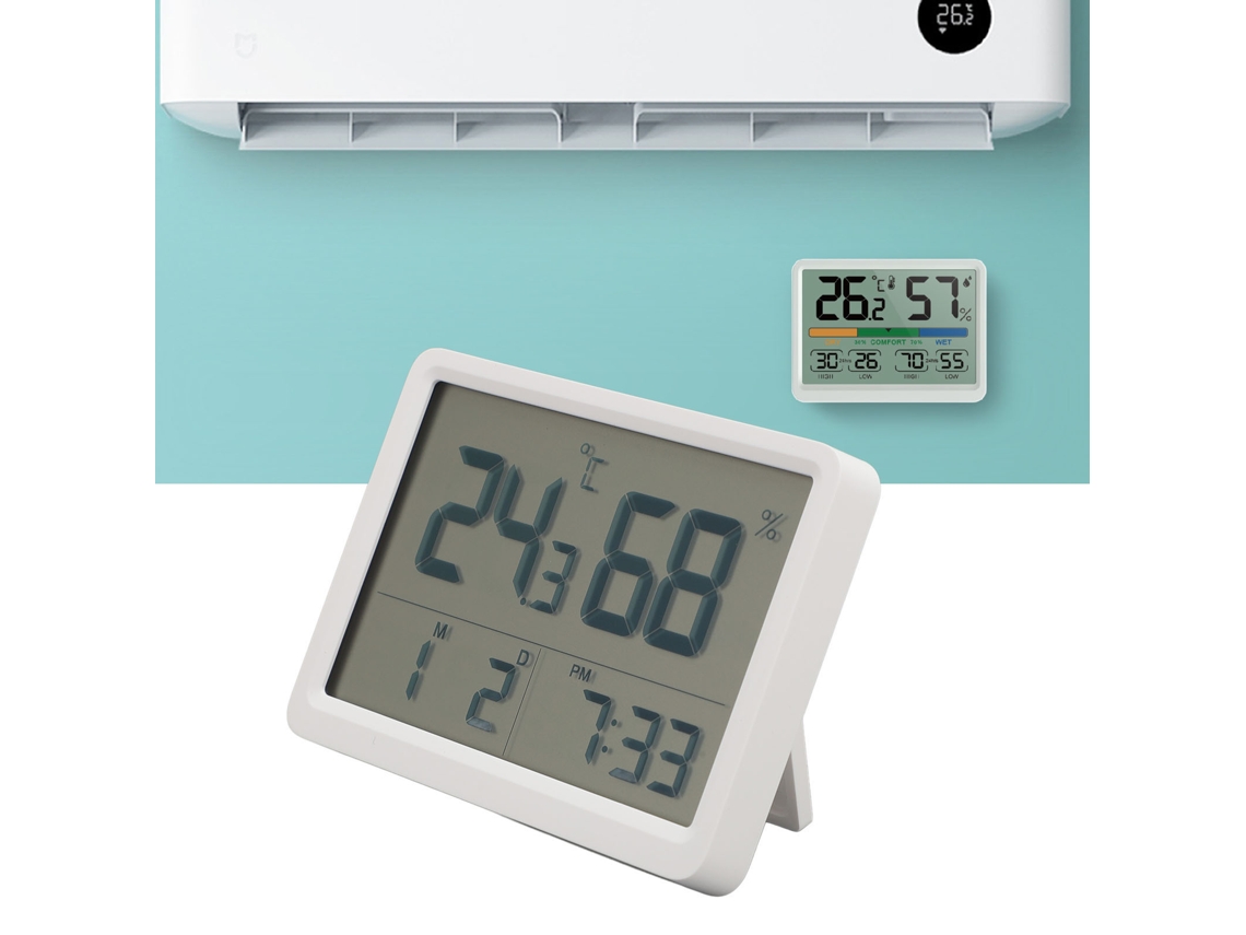 Termómetro higrómetro digital LCD para interiores con pantalla grande de 4 pulgadas - Preciso