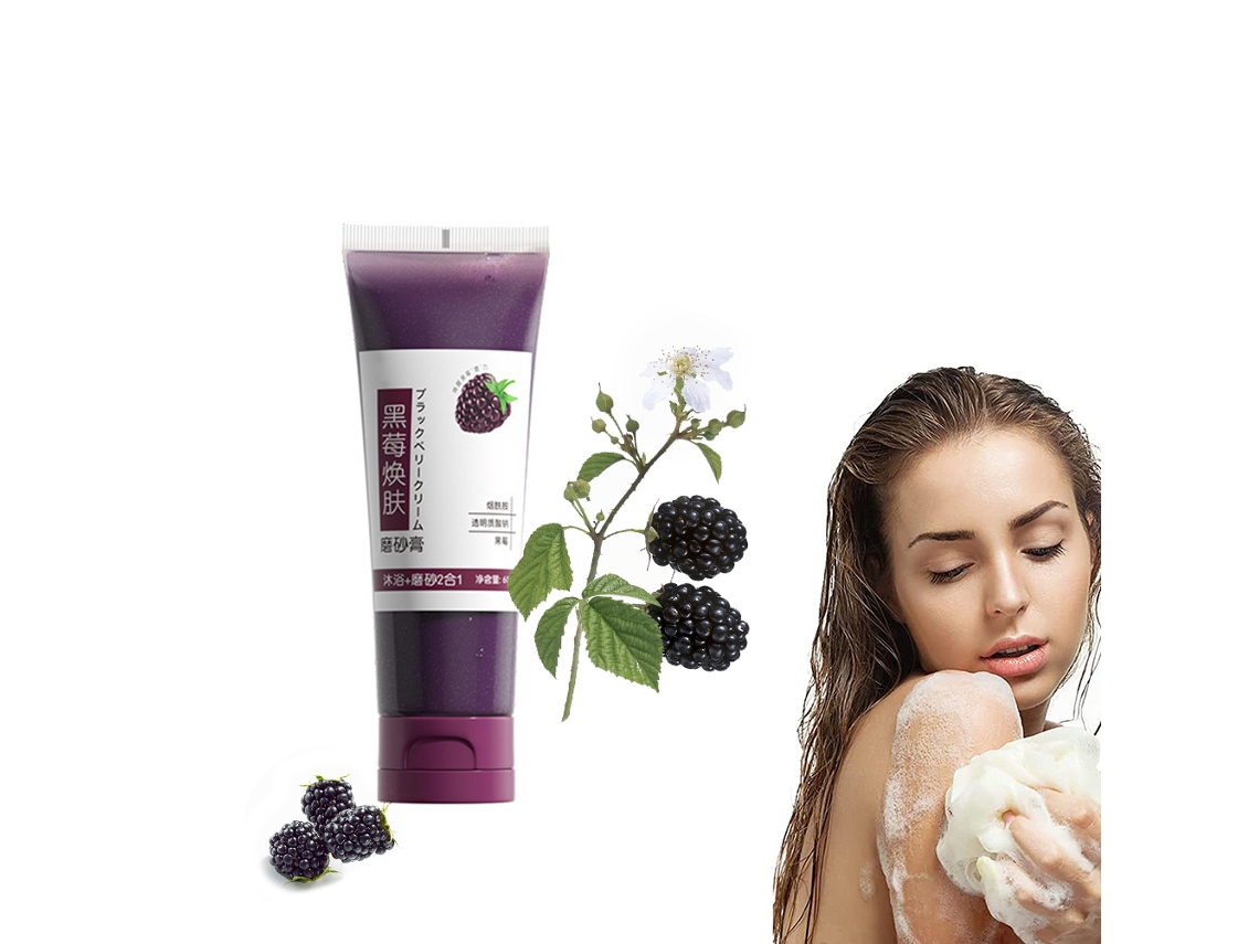 Exfoliante Corporal Hidratante De Frutos Silvestres Para Limpieza Profunda Con Extracto De Frambuesa Y Partículas De Aguacate