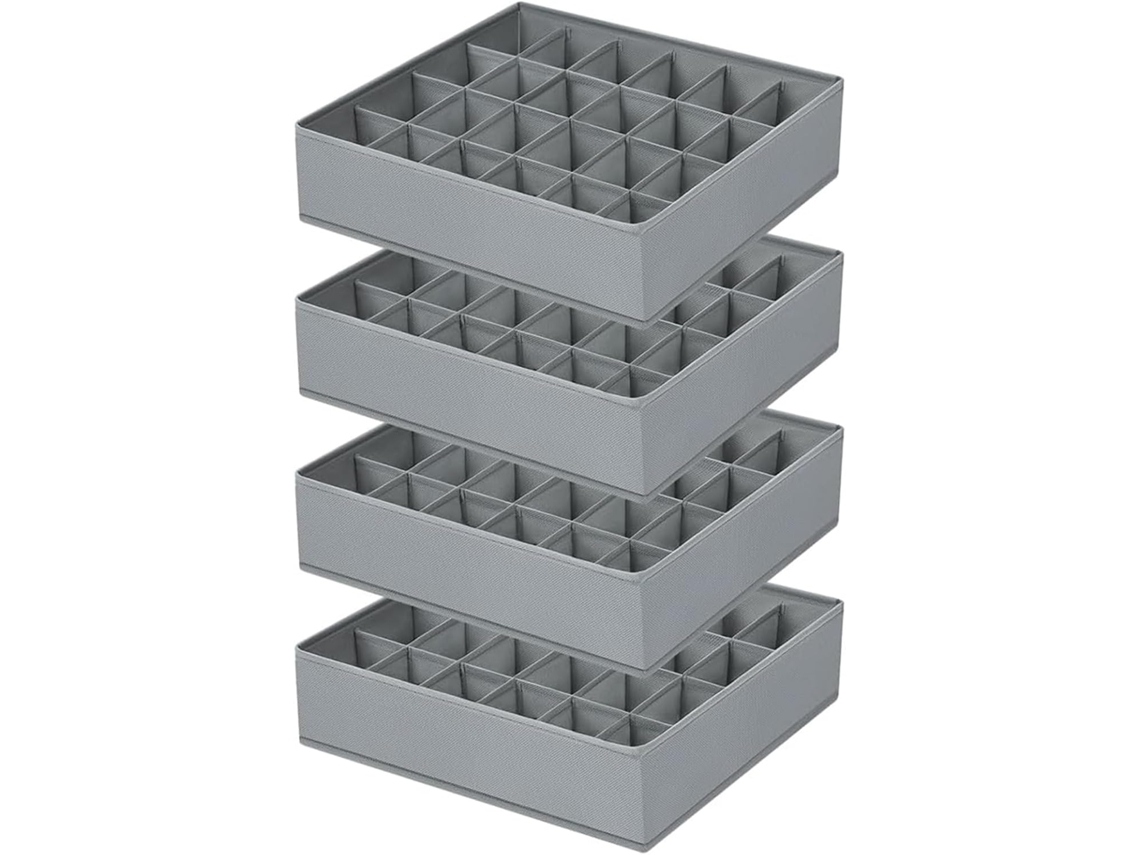 Organizador De Cajones Plegable De 24 Compartimentos Para Ropa Interior Y Calcetines, 4 Unidades.