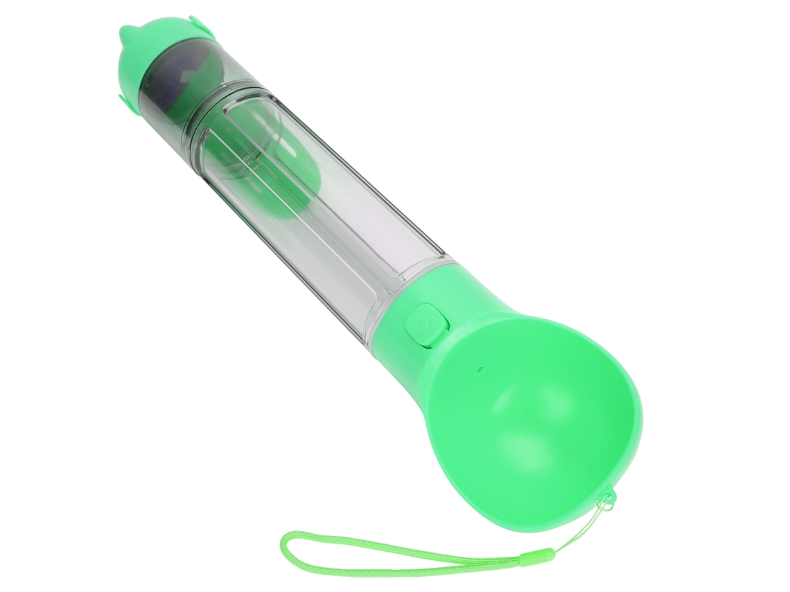 Botella de agua para perros de 500 ml con vaso y bolsas de basura verdes