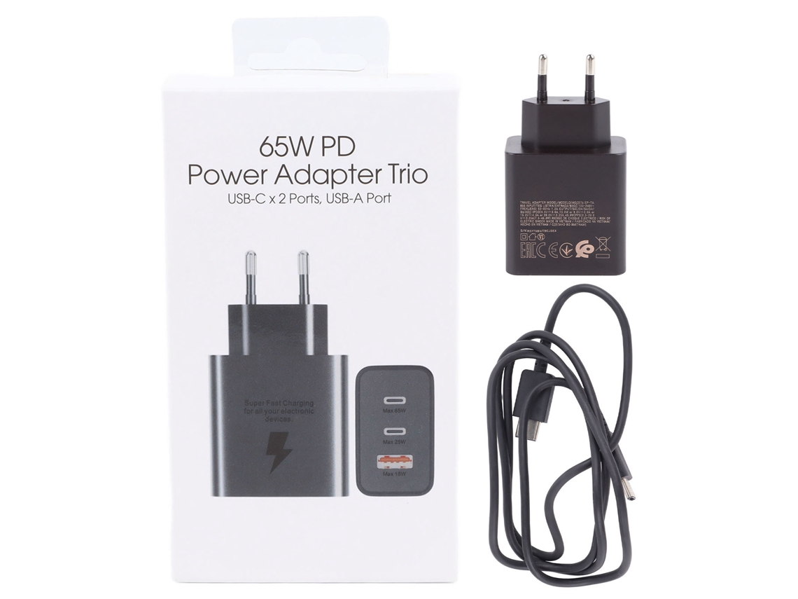Cargador De Pared Pd65w Con 3 Puertos Y Cable Adaptador De Corriente Rápida Para Teléfonos Móviles.