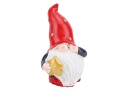 Adorable Estatua De Gnomo De Resina, Decorativa Para Navidad, Jardín O Escritorio, Estilo Estrella De Cinco Puntas.