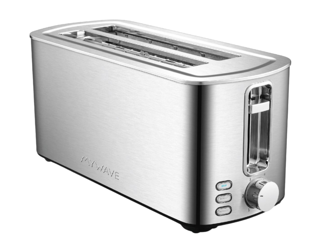 Tostadora grande de acero inoxidable de doble espacio MYWAVE