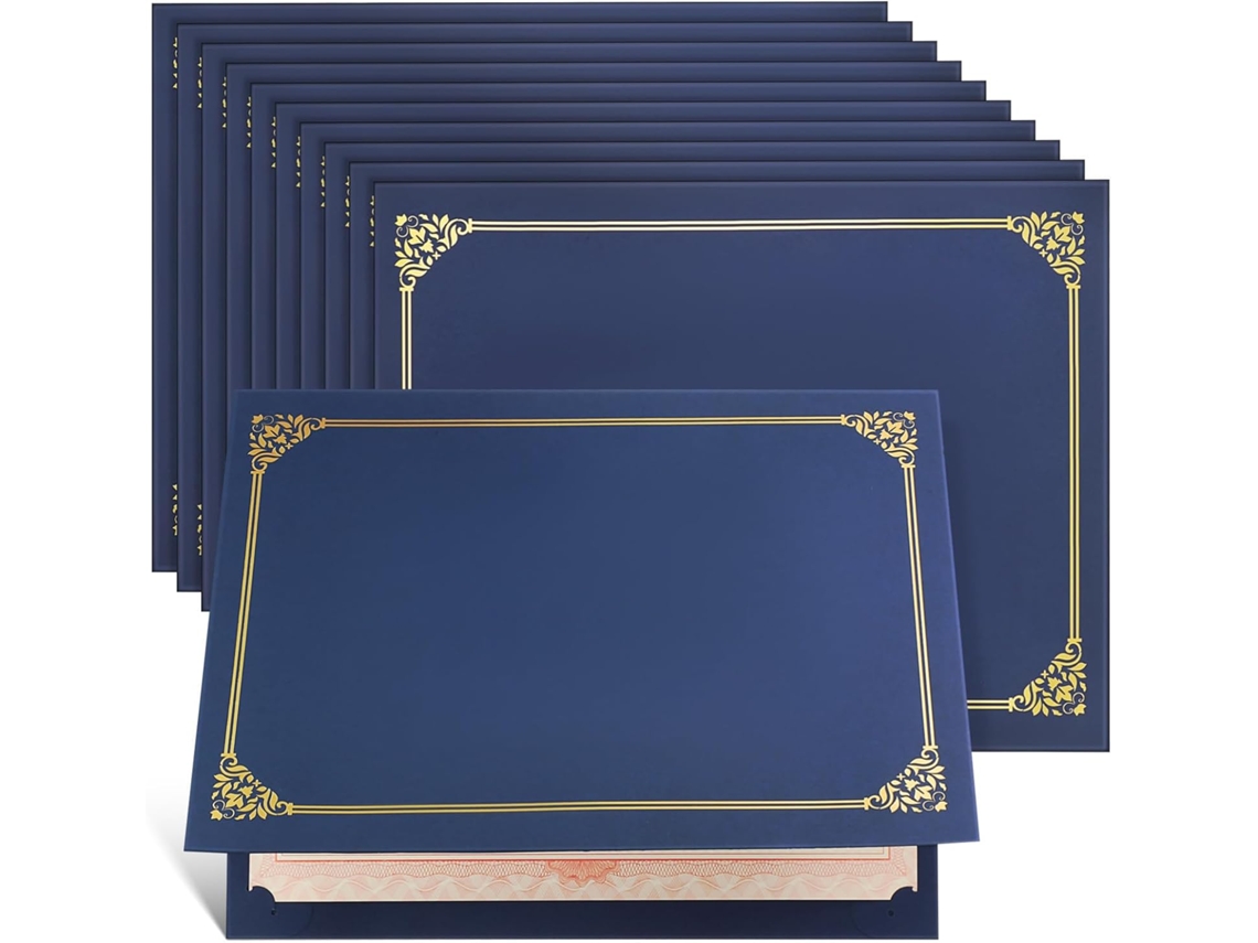 Juego De 30 Fundas Decorativas Para Diplomas, Tamaño Carta (8,5 X 11 Pulgadas), Borde Metálico.