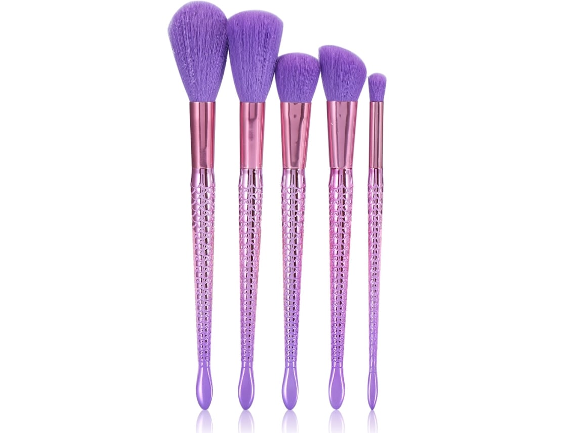 5 Piezas/conjunto Pinceles De Maquillaje Facial En Cola De Sirena Sunflare