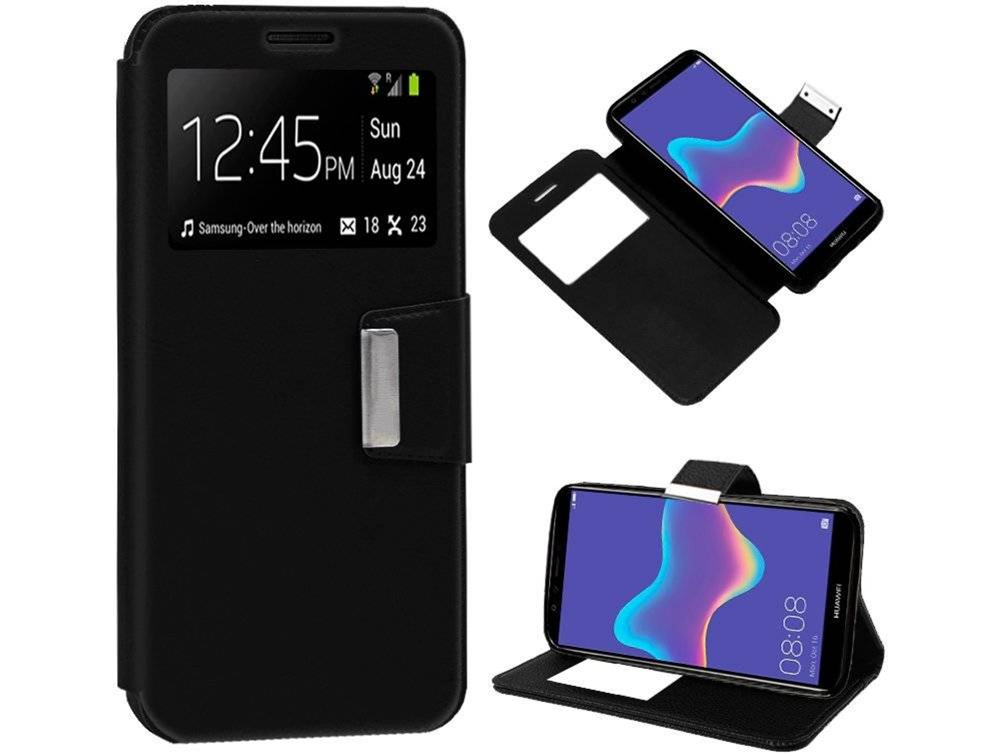 Funda Huawei Y9 2018 COOL Flip Negro