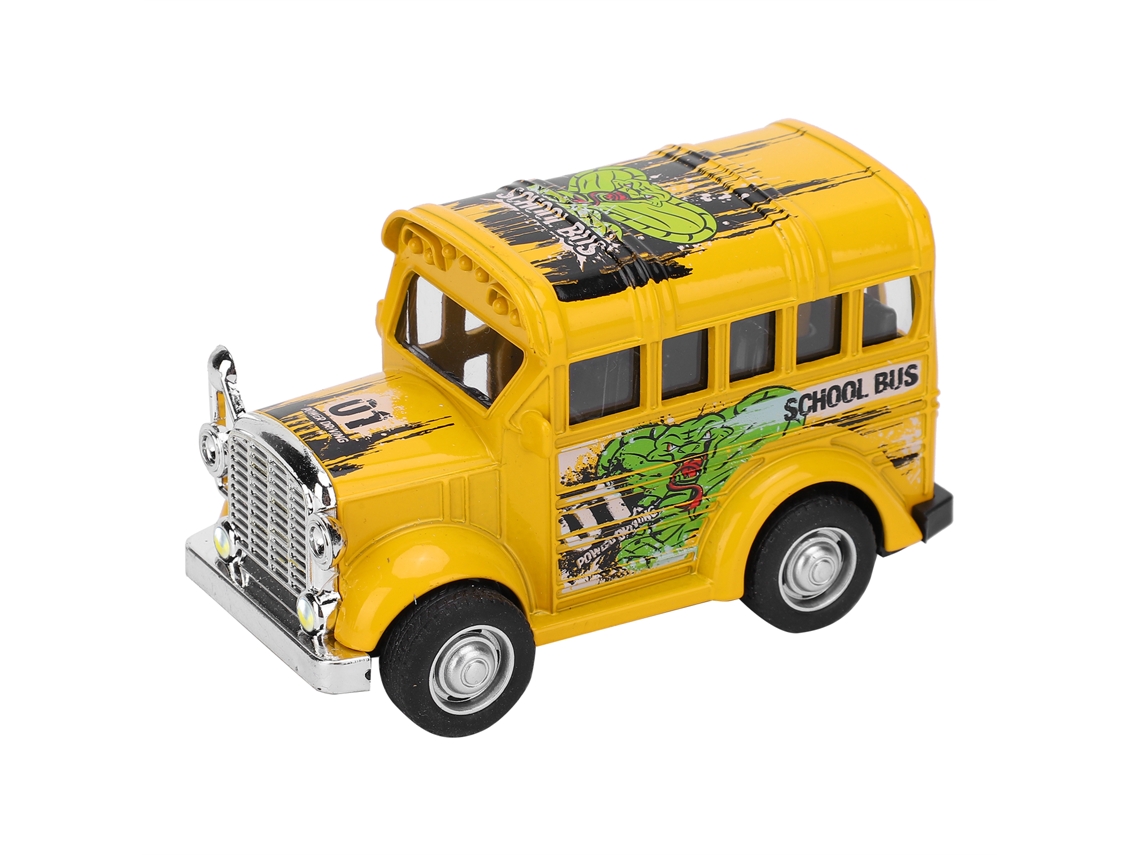 Autobús Escolar En Miniatura De Aleación A Escala 1:36 Con Luces, Sonido Y Función De Retroceso - Regalo Para Niños - Amarillo